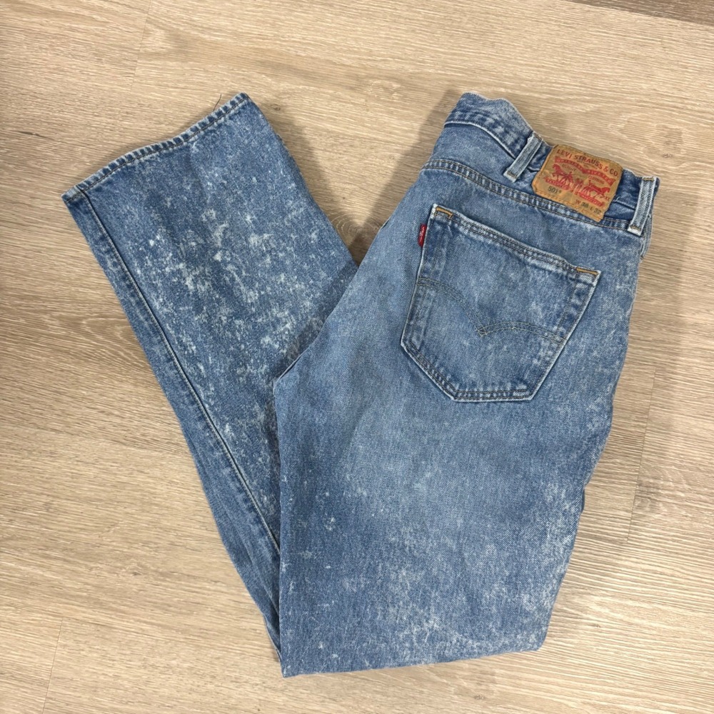 Levi's 501 Original Fit Jeans Mens 38x32 Blue Medium Wash Straight Leg Denim